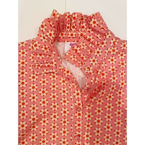 Victoria Dunn Shirt Dress Size XS Orange Floral - Picture 3 of 7